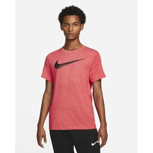 Nike Dri-Fit T-Shirt Men's Training Running Sport Athletic Red Swoosh CZ9724-672 - Picture 1 of 7